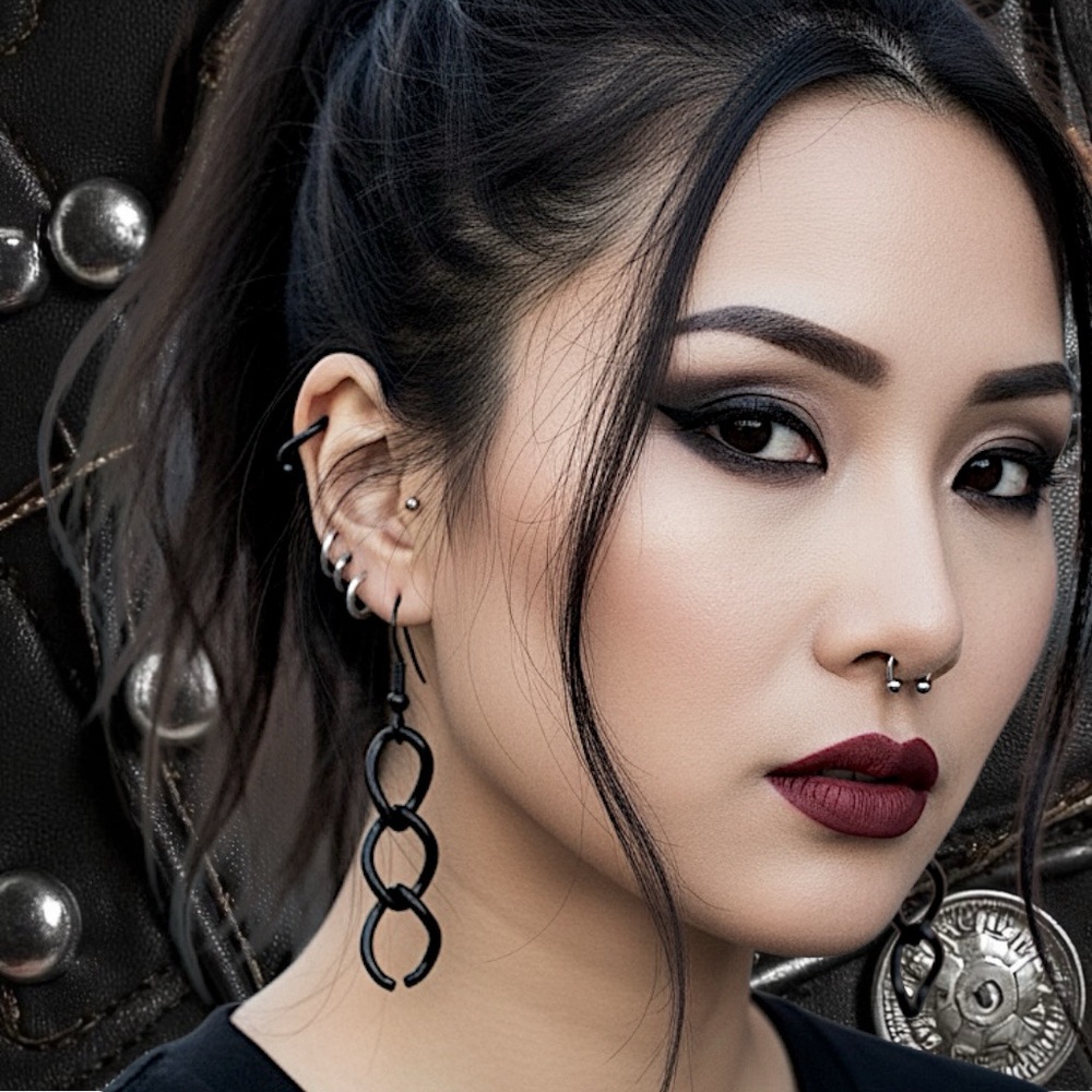 5 For $25💫Alternative Black Biker Chain Links Dangles
